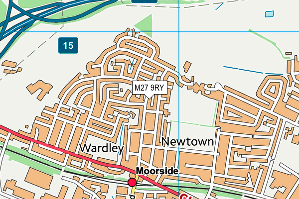 M27 9RY map - OS VectorMap District (Ordnance Survey)