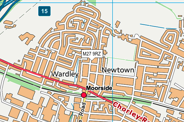 M27 9RZ map - OS VectorMap District (Ordnance Survey)