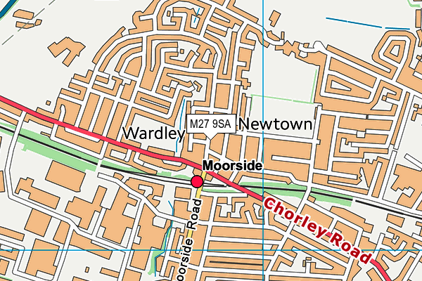 M27 9SA map - OS VectorMap District (Ordnance Survey)