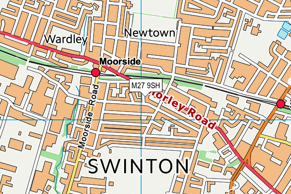 M27 9SH map - OS VectorMap District (Ordnance Survey)