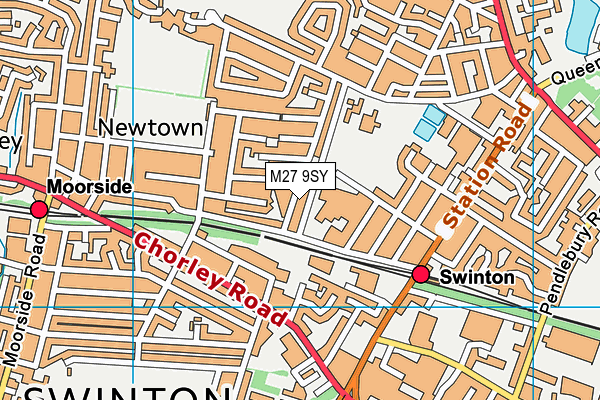 M27 9SY map - OS VectorMap District (Ordnance Survey)