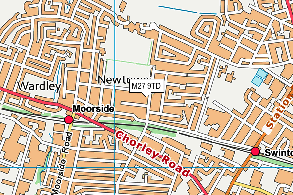 M27 9TD map - OS VectorMap District (Ordnance Survey)