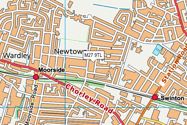 M27 9TL map - OS VectorMap District (Ordnance Survey)