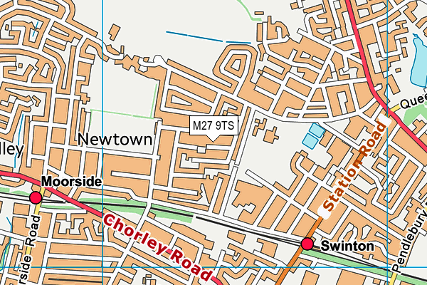 M27 9TS map - OS VectorMap District (Ordnance Survey)