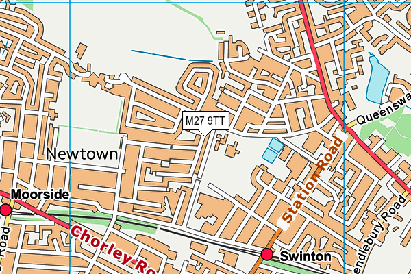 M27 9TT map - OS VectorMap District (Ordnance Survey)