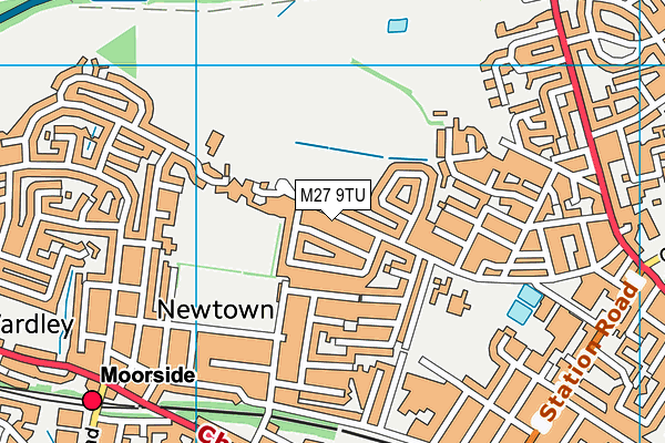 M27 9TU map - OS VectorMap District (Ordnance Survey)