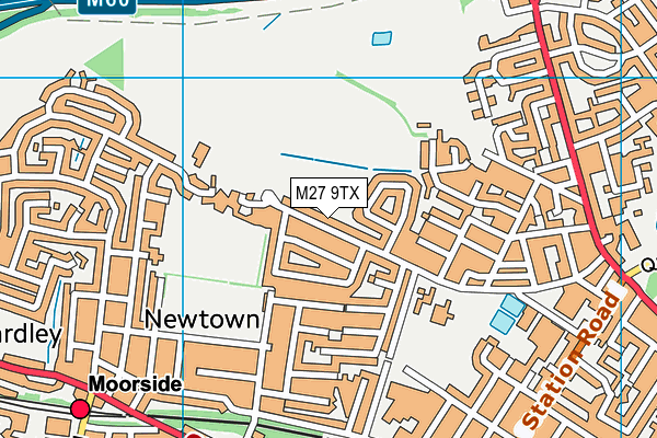 M27 9TX map - OS VectorMap District (Ordnance Survey)