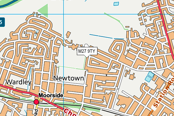 M27 9TY map - OS VectorMap District (Ordnance Survey)
