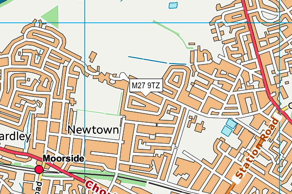 M27 9TZ map - OS VectorMap District (Ordnance Survey)