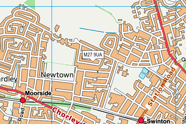 M27 9UA map - OS VectorMap District (Ordnance Survey)