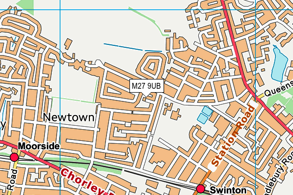 M27 9UB map - OS VectorMap District (Ordnance Survey)