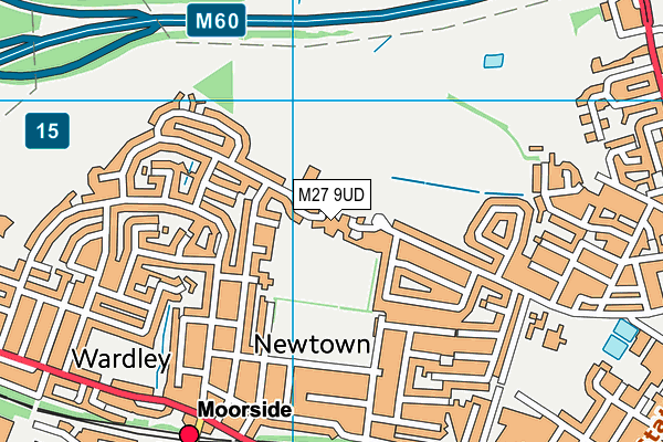 M27 9UD map - OS VectorMap District (Ordnance Survey)