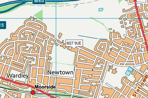 M27 9UE map - OS VectorMap District (Ordnance Survey)