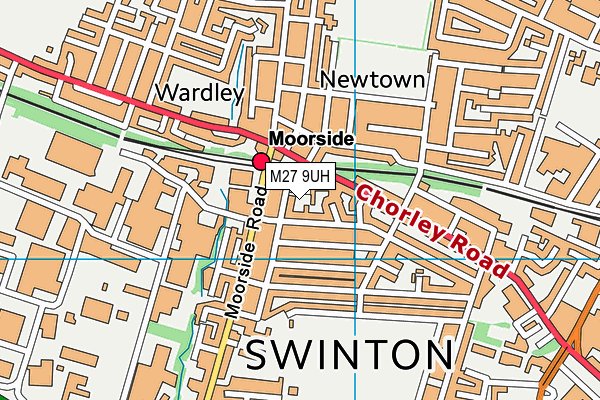 M27 9UH map - OS VectorMap District (Ordnance Survey)