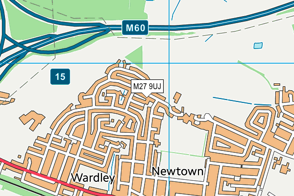 M27 9UJ map - OS VectorMap District (Ordnance Survey)