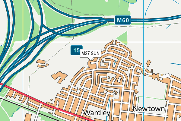 M27 9UN map - OS VectorMap District (Ordnance Survey)