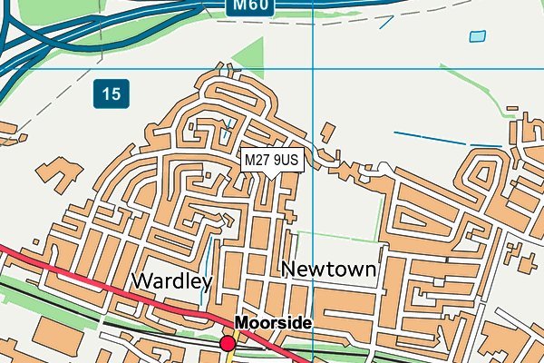 M27 9US map - OS VectorMap District (Ordnance Survey)