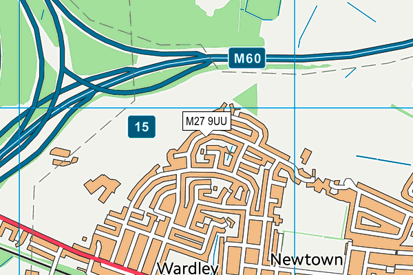M27 9UU map - OS VectorMap District (Ordnance Survey)