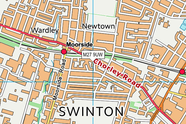 M27 9UW map - OS VectorMap District (Ordnance Survey)