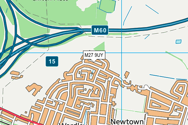 M27 9UY map - OS VectorMap District (Ordnance Survey)