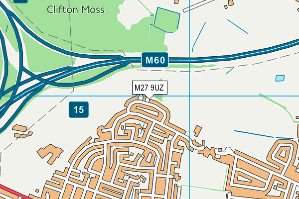 M27 9UZ map - OS VectorMap District (Ordnance Survey)