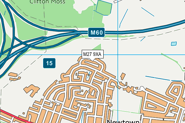 M27 9XA map - OS VectorMap District (Ordnance Survey)