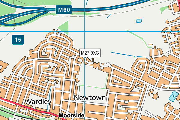 M27 9XG map - OS VectorMap District (Ordnance Survey)