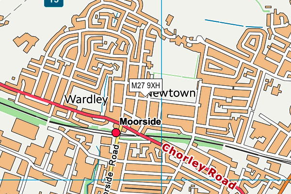 M27 9XH map - OS VectorMap District (Ordnance Survey)