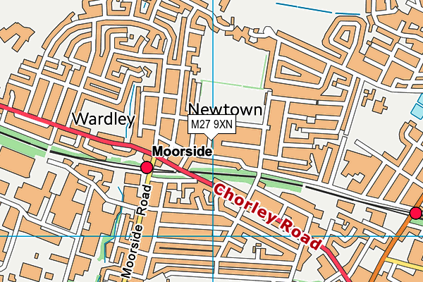 M27 9XN map - OS VectorMap District (Ordnance Survey)