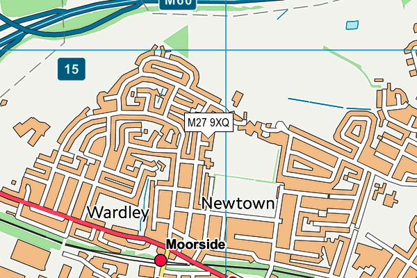 M27 9XQ map - OS VectorMap District (Ordnance Survey)