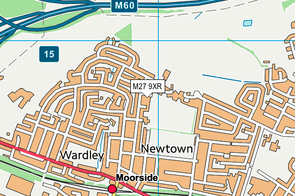 M27 9XR map - OS VectorMap District (Ordnance Survey)