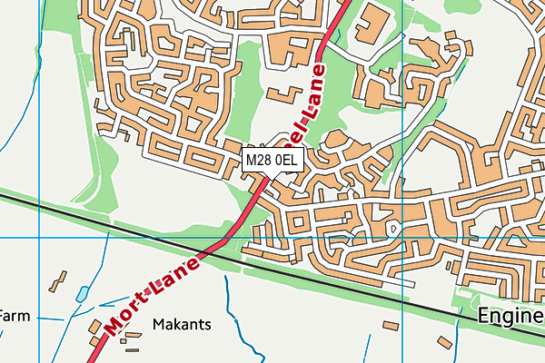 M28 0EL map - OS VectorMap District (Ordnance Survey)