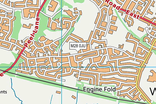 Madams Wood map (M28 0JU) - OS VectorMap District (Ordnance Survey)
