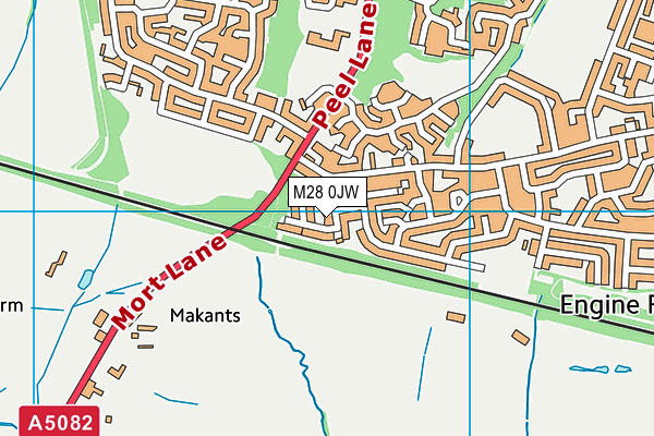 M28 0JW map - OS VectorMap District (Ordnance Survey)