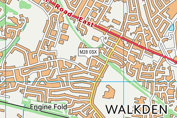 M28 0SX map - OS VectorMap District (Ordnance Survey)