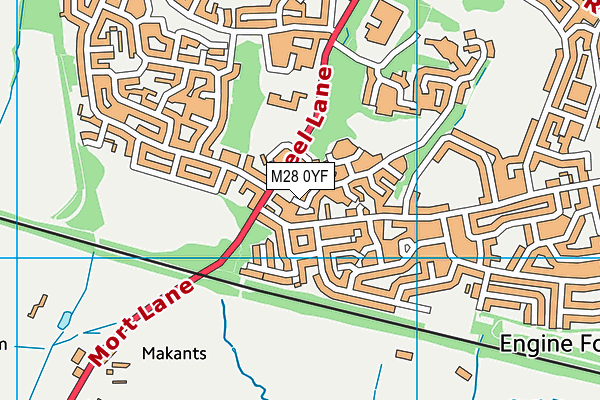 M28 0YF map - OS VectorMap District (Ordnance Survey)