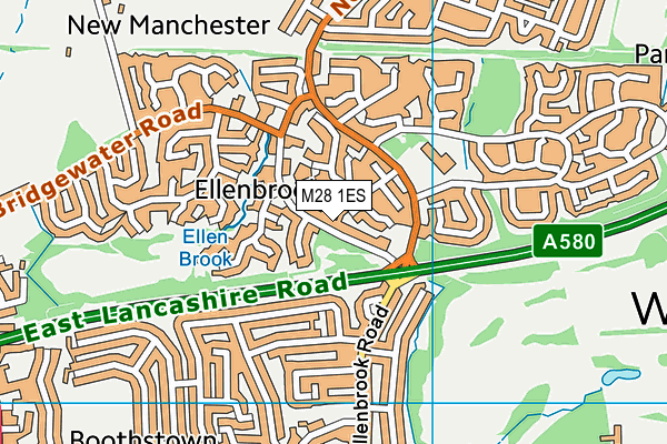 M28 1ES map - OS VectorMap District (Ordnance Survey)