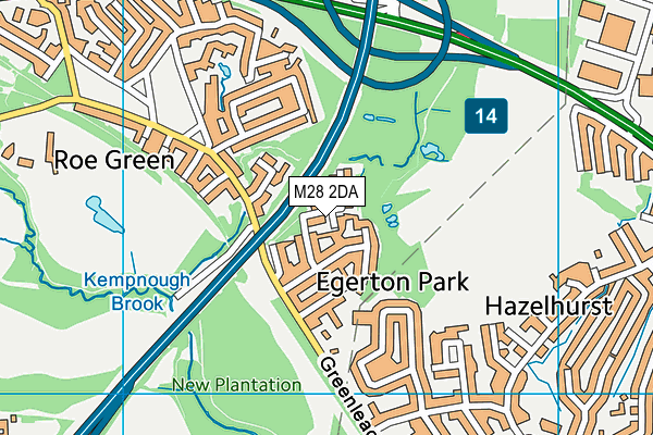 M28 2DA map - OS VectorMap District (Ordnance Survey)