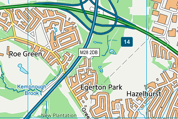 M28 2DB map - OS VectorMap District (Ordnance Survey)