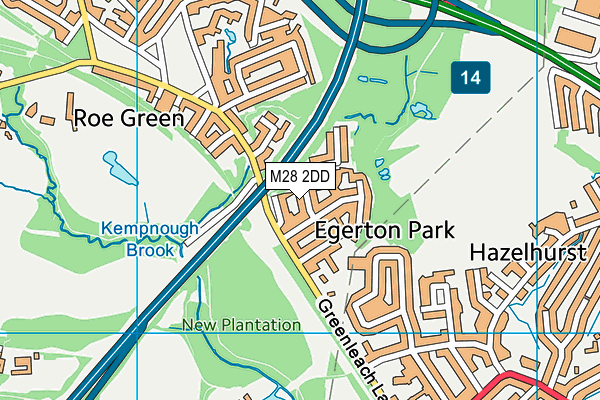M28 2DD map - OS VectorMap District (Ordnance Survey)