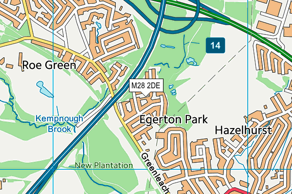 M28 2DE map - OS VectorMap District (Ordnance Survey)