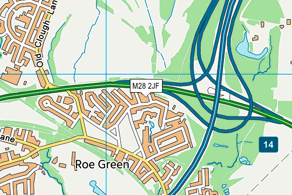 M28 2JF map - OS VectorMap District (Ordnance Survey)