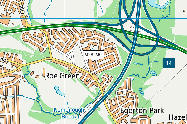 M28 2JG map - OS VectorMap District (Ordnance Survey)