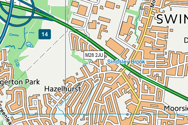 M28 2JU map - OS VectorMap District (Ordnance Survey)