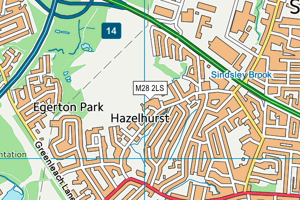 M28 2LS map - OS VectorMap District (Ordnance Survey)