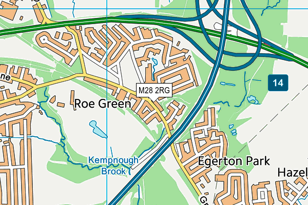 M28 2RG map - OS VectorMap District (Ordnance Survey)