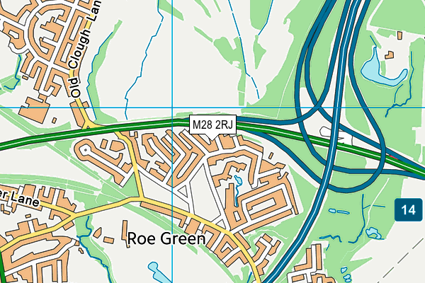 M28 2RJ map - OS VectorMap District (Ordnance Survey)