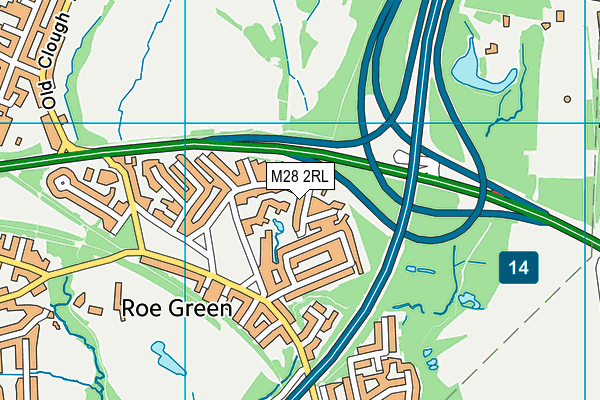 M28 2RL map - OS VectorMap District (Ordnance Survey)