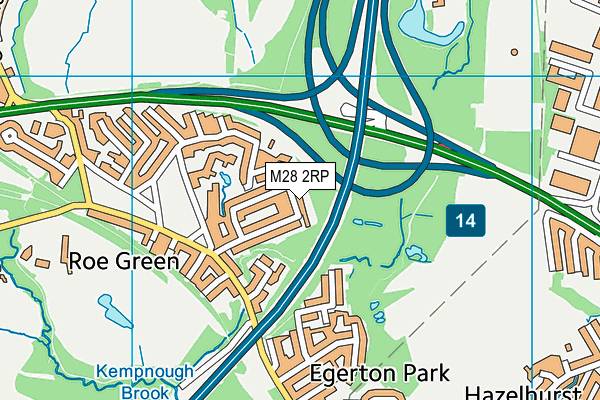 M28 2RP map - OS VectorMap District (Ordnance Survey)