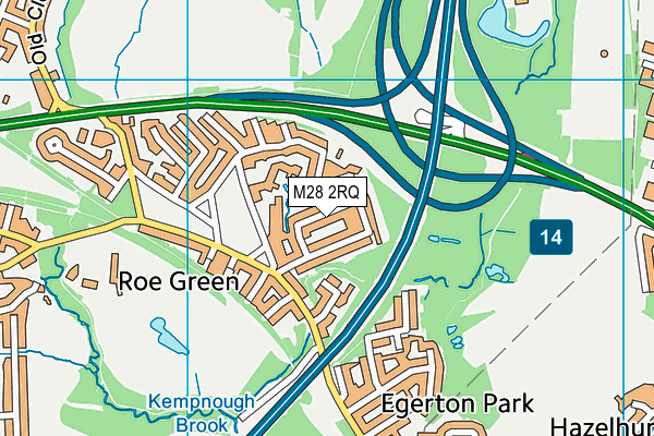 M28 2RQ map - OS VectorMap District (Ordnance Survey)